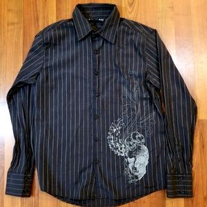 Carbon black long sleeve button down